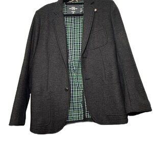 LOGG Dark Gray Blazer with Plaid Lining